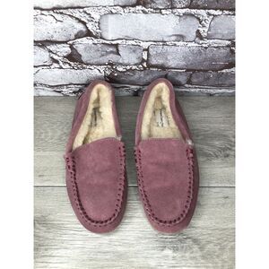 Vermont Country Store Rose Pink Shearling Sheepskin Moccasin Slipper Women 8M US